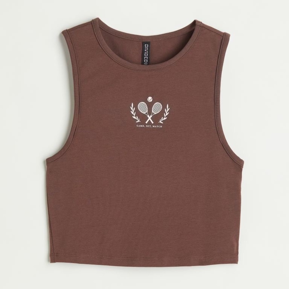 Brown tennis tank top